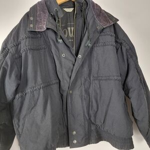 Vintage Oui Int’l Men’s Large Flight Jacket Cotton Bomber Black Jacket